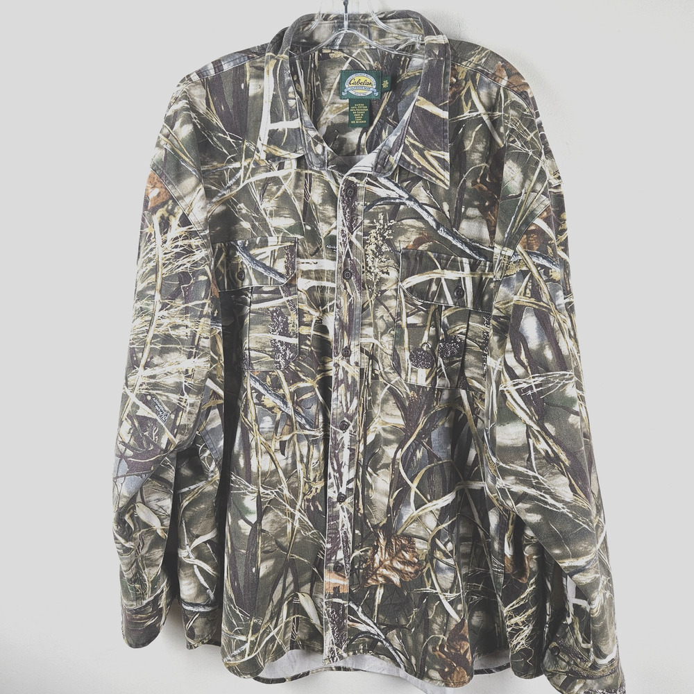 Men's Cabela's Mossy Oak Camo Hunting Advantage Max-4 HD Shirt Jacket Size 3XL